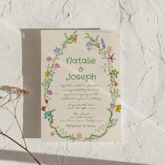 QR Code Handgezeichnete farbenfrohe Blumenzeremoni Einladung