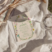 QR Code Handgezeichnete farbenfrohe Blumenzeremoni Einladung