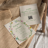 QR Code Handgezeichnete farbenfrohe Blumenzeremoni Einladung