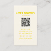QR-Code Handgezeichnete gelbe Lemonade Retro Somme Visitenkarte (Rückseite)
