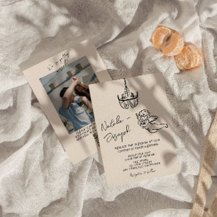 QR-Code Handgezeichnete Kupid-Foto-Hochzeit Einladung