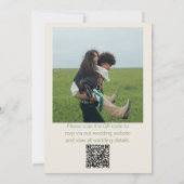 QR Code Handgezeichnetes farbiges Retro-Foto Hochz Einladung (Rückseite)