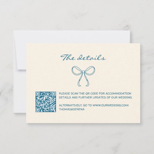 QR-Code Handgezogene Doodle-Bow-Umschließkarte Dankeskarte (Vorderseite)