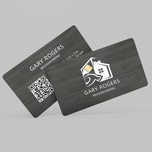 QR-Code-Handwerker-Holz-Geschäftskarte Visitenkarte