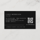 QR Code Handyman Carpenter Carpentry Visitenkarte (Rückseite)