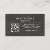 QR Code Handyman Wood Business Card Visitenkarte (Rückseite)