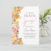 QR-Code Hauptpresse Citrus-Brautparty Einladung (Stehend Vorderseite)