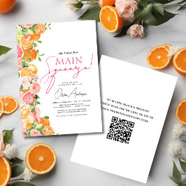 QR-Code Hauptpresse Citrus Brautparty Orange Einladung