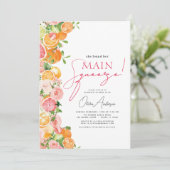 QR-Code Hauptpresse Citrus Brautparty Orange Einladung (Stehend Vorderseite)