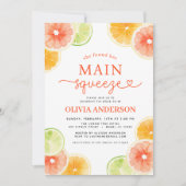 QR-Code Hauptpresse Citrus Brautparty Orange Einladung (Vorderseite)