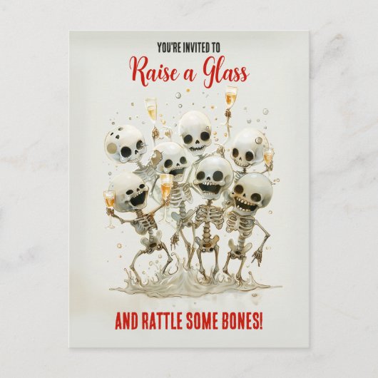 QR Code Haushalt Rattle Einige Knochen! Halloween- Postkarte (Vorderseite)