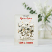 QR Code Haushalt Rattle Einige Knochen! Halloween- Postkarte (Stehend Vorderseite)