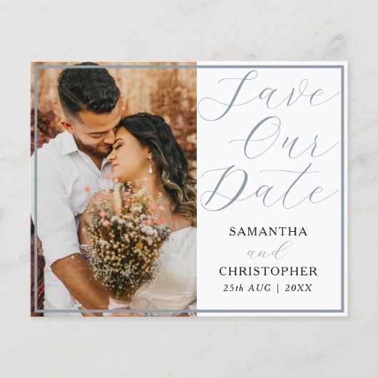 QR-Code Haushalt Rette unser Datum Dusty Blue (Vorderseite)