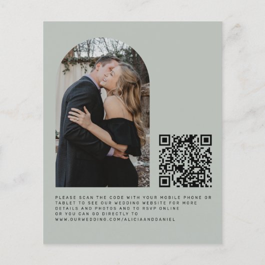 QR CODE Haushalt Salbeibogen FOTO Hochzeitseinladu (Rückseite)