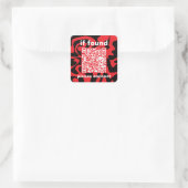 QR-Code Helles Kirschrot Fundbüro Quadratischer Aufkleber (Tasche)