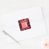 QR-Code Helles Kirschrot Fundbüro Quadratischer Aufkleber (Umschlag)