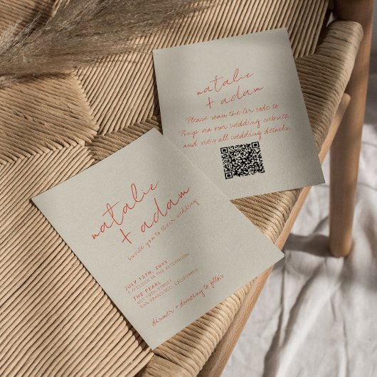 QR-Code Helles Orange Retro Lustige Whimsical Hoch Einladung