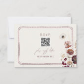 QR Code Herbst Anemone Bloral Wedding RSVP (Vorderseite)