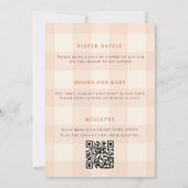 QR-Code Herbst Gingham Kürbis Baby Shower Einladung (Rückseite)