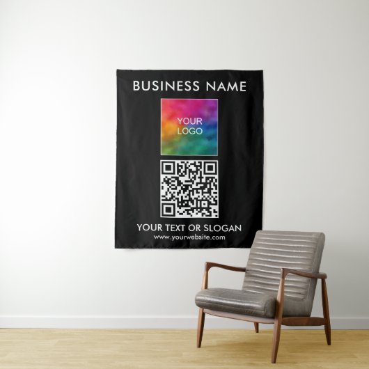 QR-Code-Hintergrund-Party-Event-Seminar für Busine Wandteppich (Beispiel)