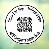 QR-Code hinzufügen Firmenname Hier Vorlage Fensteraufkleber (Blatt 3)
