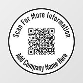 QR-Code hinzufügen Firmenname Hier Vorlage Fensteraufkleber (Blatt)
