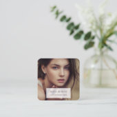 QR Code Hinzufügen Ihres Fotos Einfach Quadratische Visitenkarte (Stehend Vorderseite)