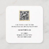 QR Code Hinzufügen Ihres Fotos Einfach Quadratische Visitenkarte (Rückseite)