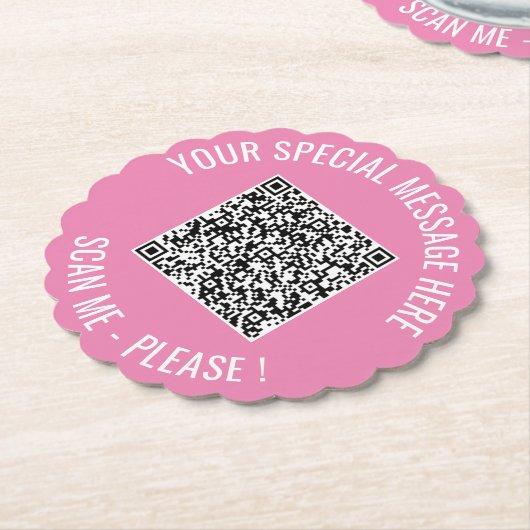 QR-Code Hinzufügen von Sondermeldungen Moderner Pa Untersetzer (angewinkelt)