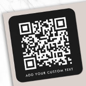 QR-Code Hochladen | Black Minimalistisch Simple Sc Quadratischer Aufkleber