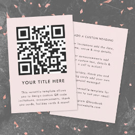 QR-Code Hochladen | Blush Pink Modernes Minimalist Einladung