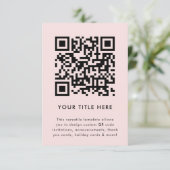 QR-Code Hochladen | Blush Pink Modernes Minimalist Einladung (Stehend Vorderseite)