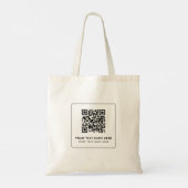 QR-Code Hochladen des Logos Doppelseitige Werbung Tragetasche (Rückseite)