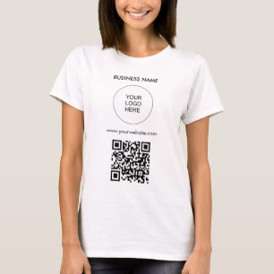 QR-Code Hochladen Ihrer Logo-Vorlage Weiß T-Shirt