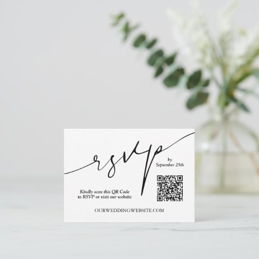 QR Code Hochzeit Begleitkarte (Stehend Vorderseite)