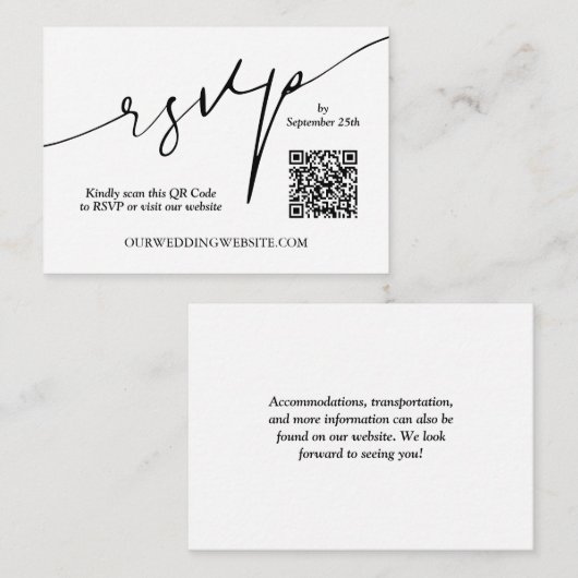 QR Code Hochzeit Begleitkarte (Vorne/Hinten)