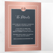 QR CODE Hochzeit der modernen Rose Dreifach Gefaltete Ankündigung (Innen Erste Seite)