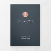 QR CODE Hochzeit der modernen Rose Dreifach Gefaltete Ankündigung (Cover)