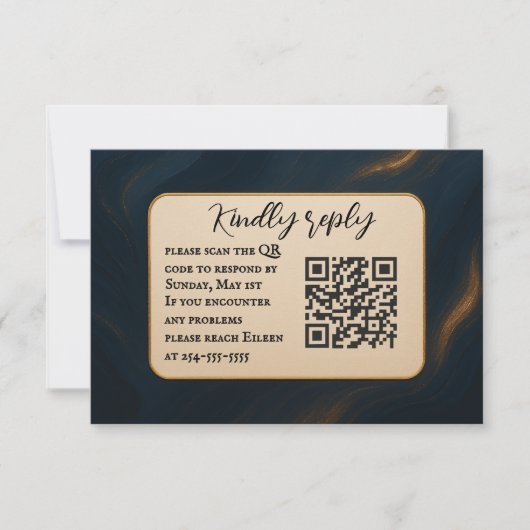 QR-Code-Hochzeit der RSVP-Karte RSVP Karte (Vorderseite)