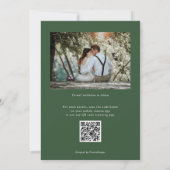QR-Code, Hochzeit eines modernen botanischen Grüng Save The Date (Rückseite)