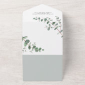 QR Code Hochzeit Eukalyptus botanisch modern All In One Einladung (Außenbereich)
