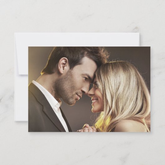 QR-Code Hochzeit für elegantes Foto RSVP Karte (Rückseite)