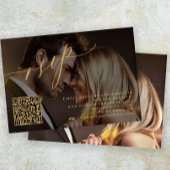 QR-Code Hochzeit für elegantes Foto RSVP Karte