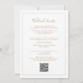QR Code-Hochzeit für Minimalistische Gold Weekend  Einladung (Rückseite)