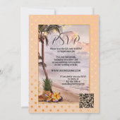 QR-Code-Hochzeit für tropische Strandzeichenbeleuc Einladung (Rückseite)