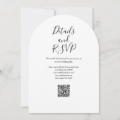QR Code-Hochzeit mit schwarzem und weißem Skript Einladung (Rückseite)