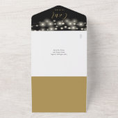 QR-Code-Hochzeit mit schwarzen und goldenen String All In One Einladung (Außenbereich)