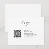 QR-Code-Hochzeit mit Schwarzweißskript RSVP Karte (Vorne/Hinten)