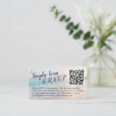 QR Code Hochzeit RSVP Beach Ziel Begleitkarte (Stehend Vorderseite)