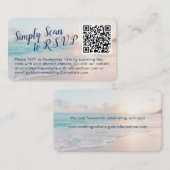 QR Code Hochzeit RSVP Beach Ziel Begleitkarte (Vorne/Hinten)